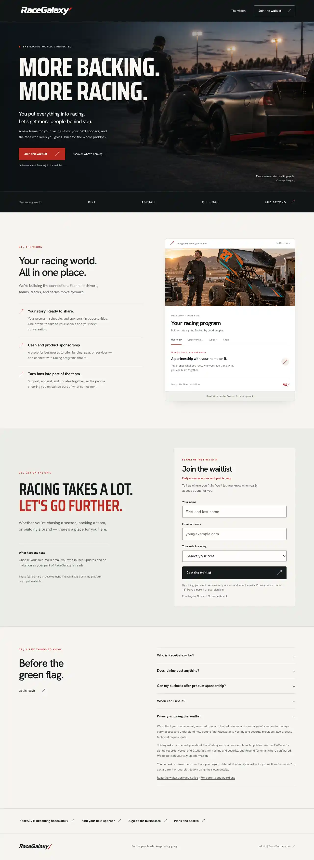 RaceGalaxy website